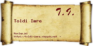 Toldi Imre névjegykártya