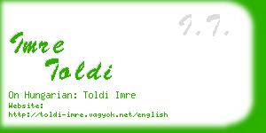 imre toldi business card